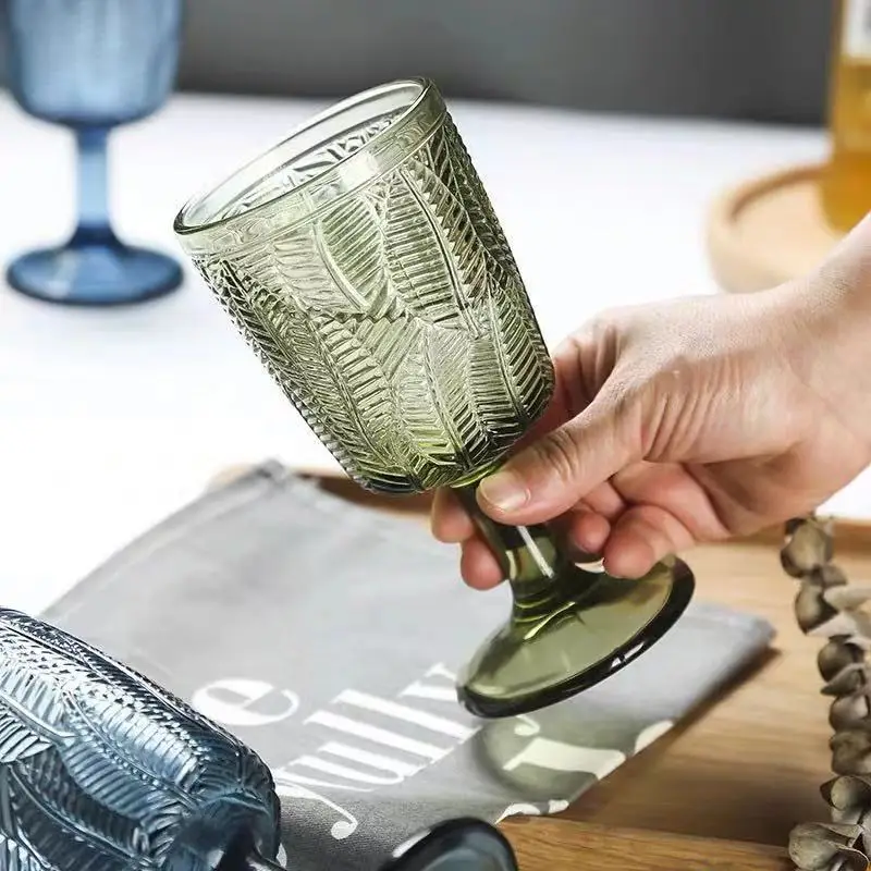 Wholesale Blue Goblet Wedding Champagne Cup Diamond Transparent Crystal Wine Glass Wedding Drinking Goblet