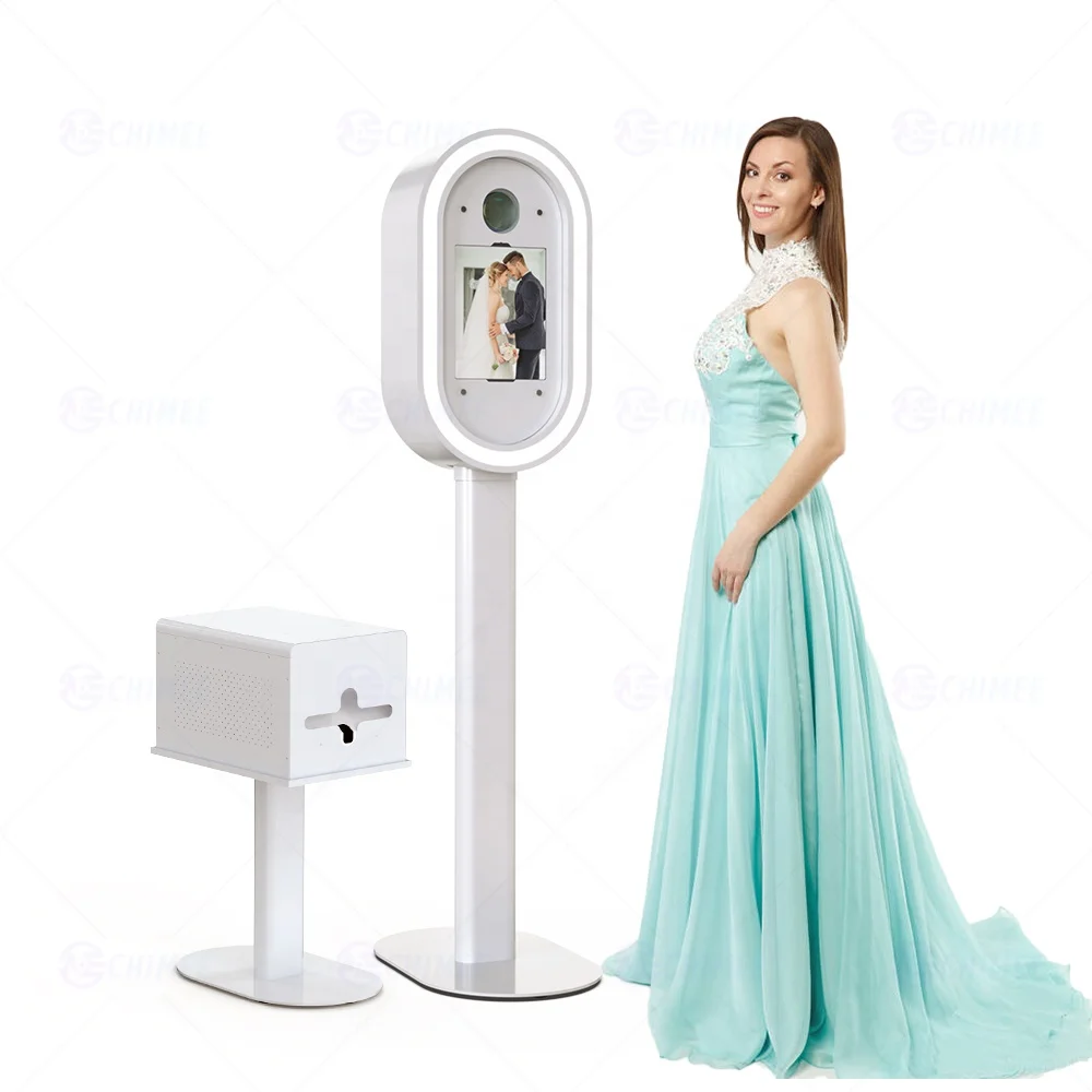 buy a photo booth machine with black oval shape and mirror face plate ipad dslr booth photo booth selfie kiosk party supplies