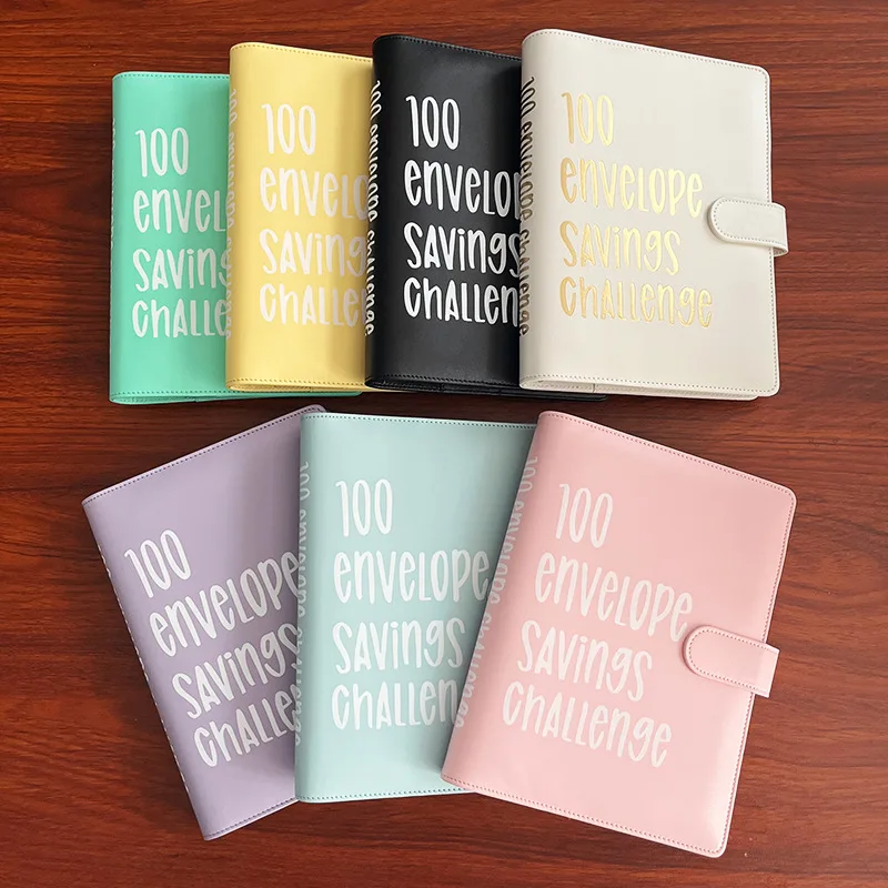 100 envelope savings challenge A5 Budget binder challenges  pu leather budget binder planner notebook for money saving bulk