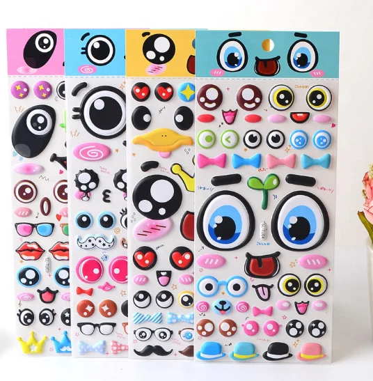Custom Kawaii Puffy Stickers Sheet Cute EVA Foam 3D Puffy Stickers Cartoon Animals Stickers for Kids Children Scrapbooking Gifts