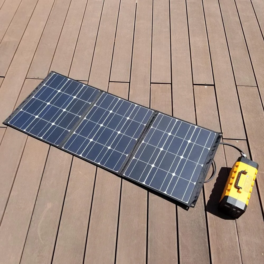 sunpower solar panel foldable charging kit 60w 3 fold each single solar module to charge portable big power generator power bank