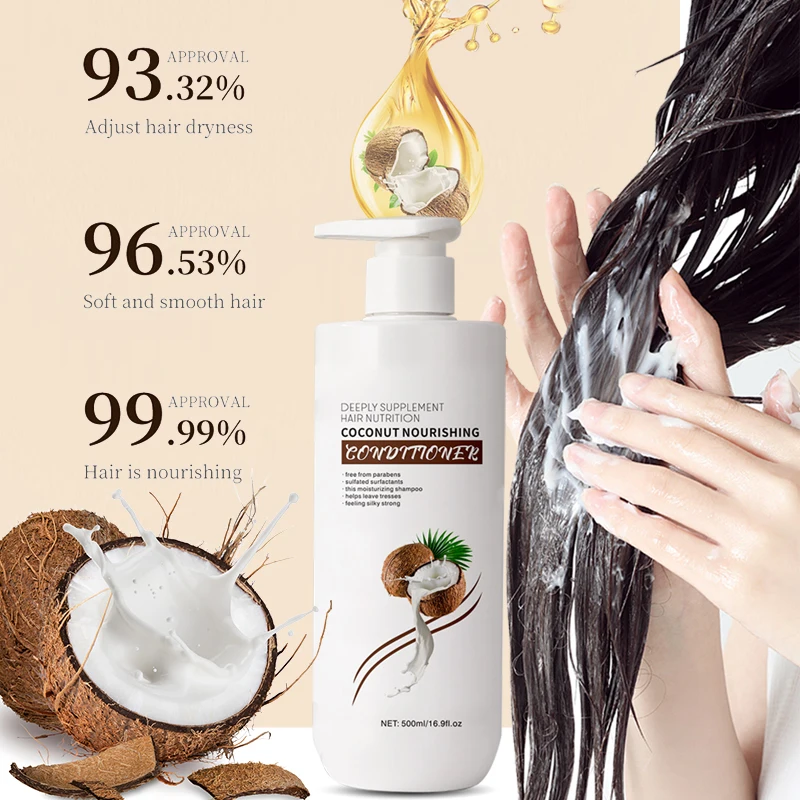 Own brand organic shampoo 500ml anti-dandruff oil control moisturizing smooth professional hair care coconut shampoo
