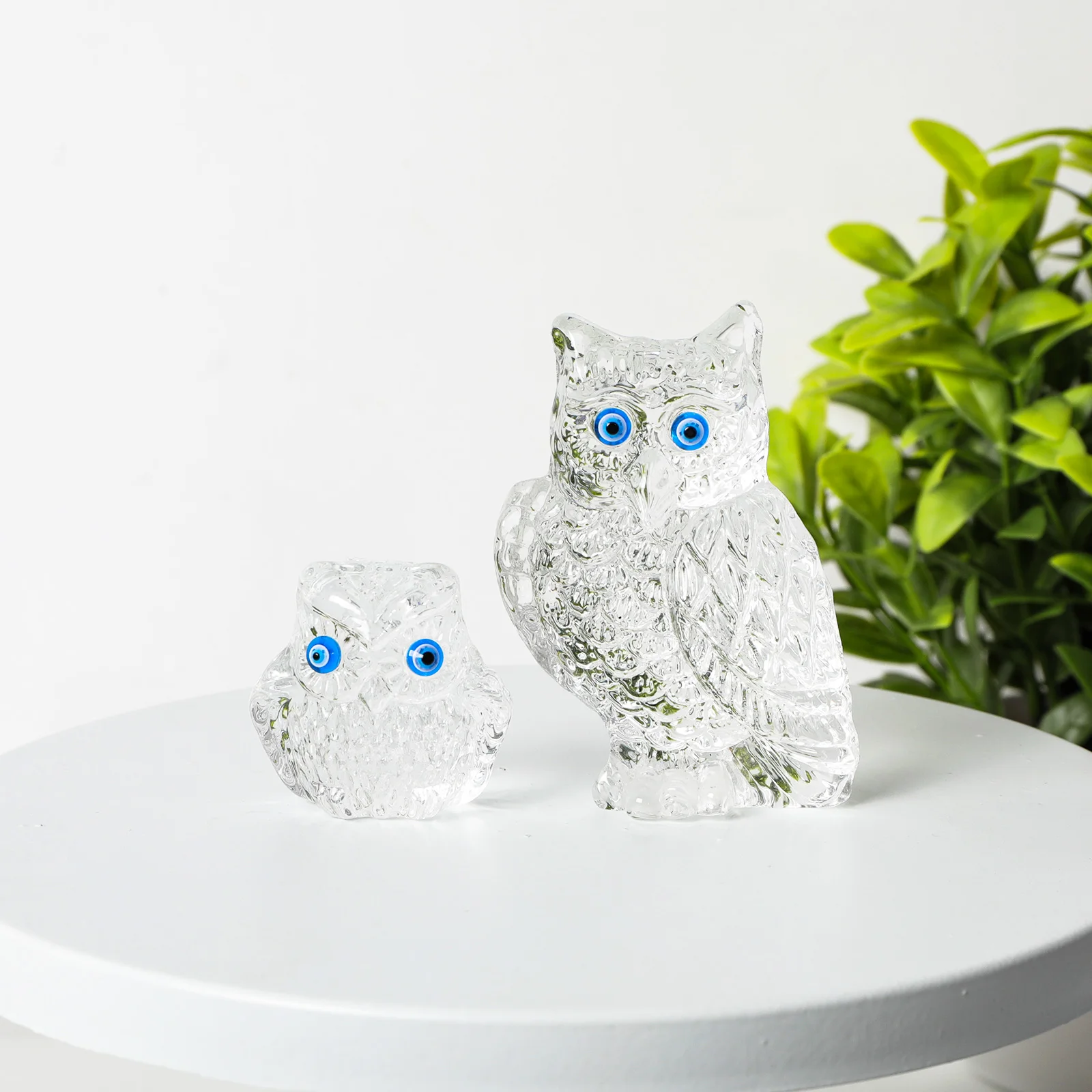 Crystal Owl Statue Small Owl Figurine Tiny Natural Bird Lover Home Decor Tabletop Paperweights Gift for Women Office Decoration