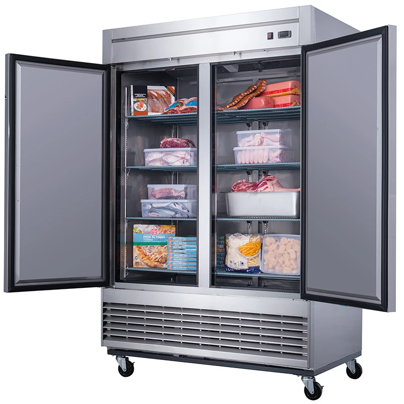 Dukers Brand Double Doors Upright Freezers Bottom-Mounted Reach-In  Freezer Solid Door Commercial Use