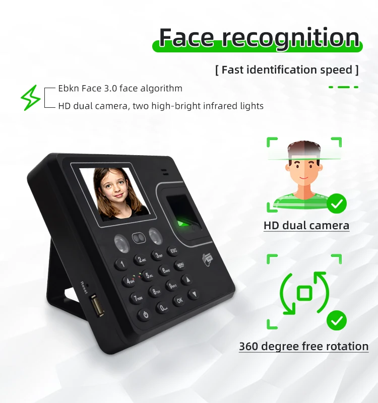 Cloud TCP|IP Time Recording Face Attendance Fingerprint Time Attendance System