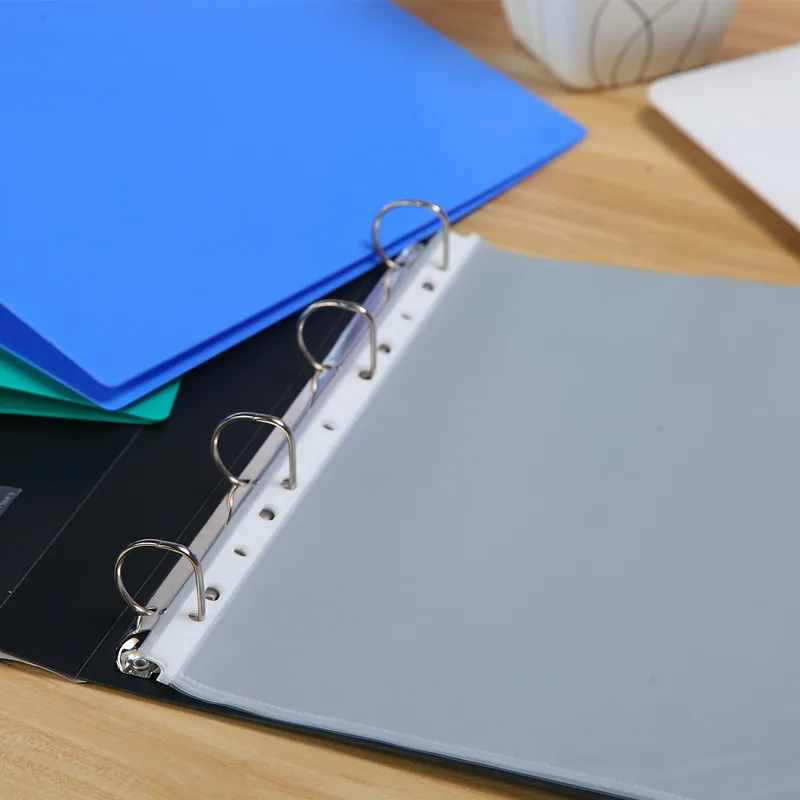 School Office Supplies 11 Holes Sheet Protector Loose Sheet Paper Protector A4 8.5x11 Inch Punch Pockets