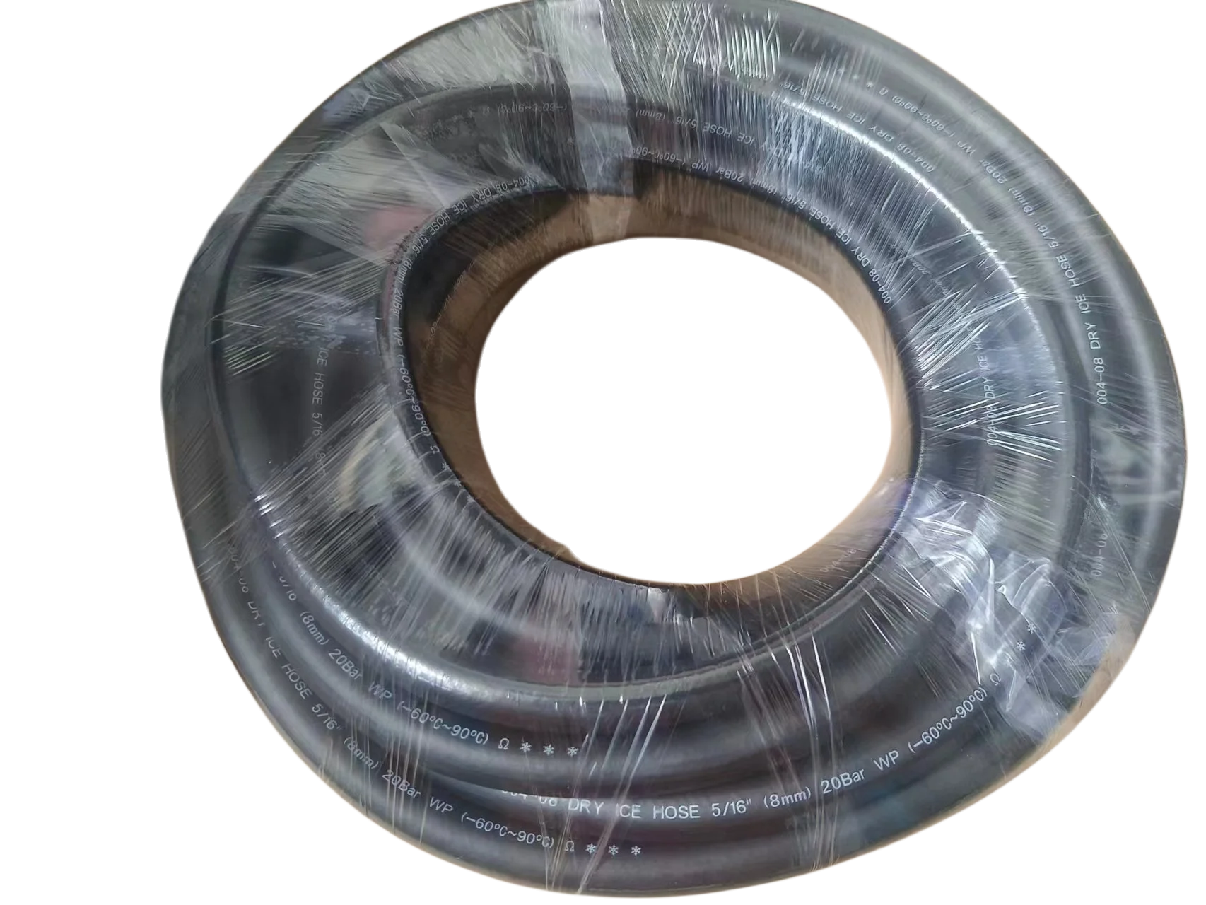 Premium Rubber Industrial Hose  5/16  ID8mm  20bar  15bar  -60 degree  dry ice washing machine Hose for spray dry ice particles