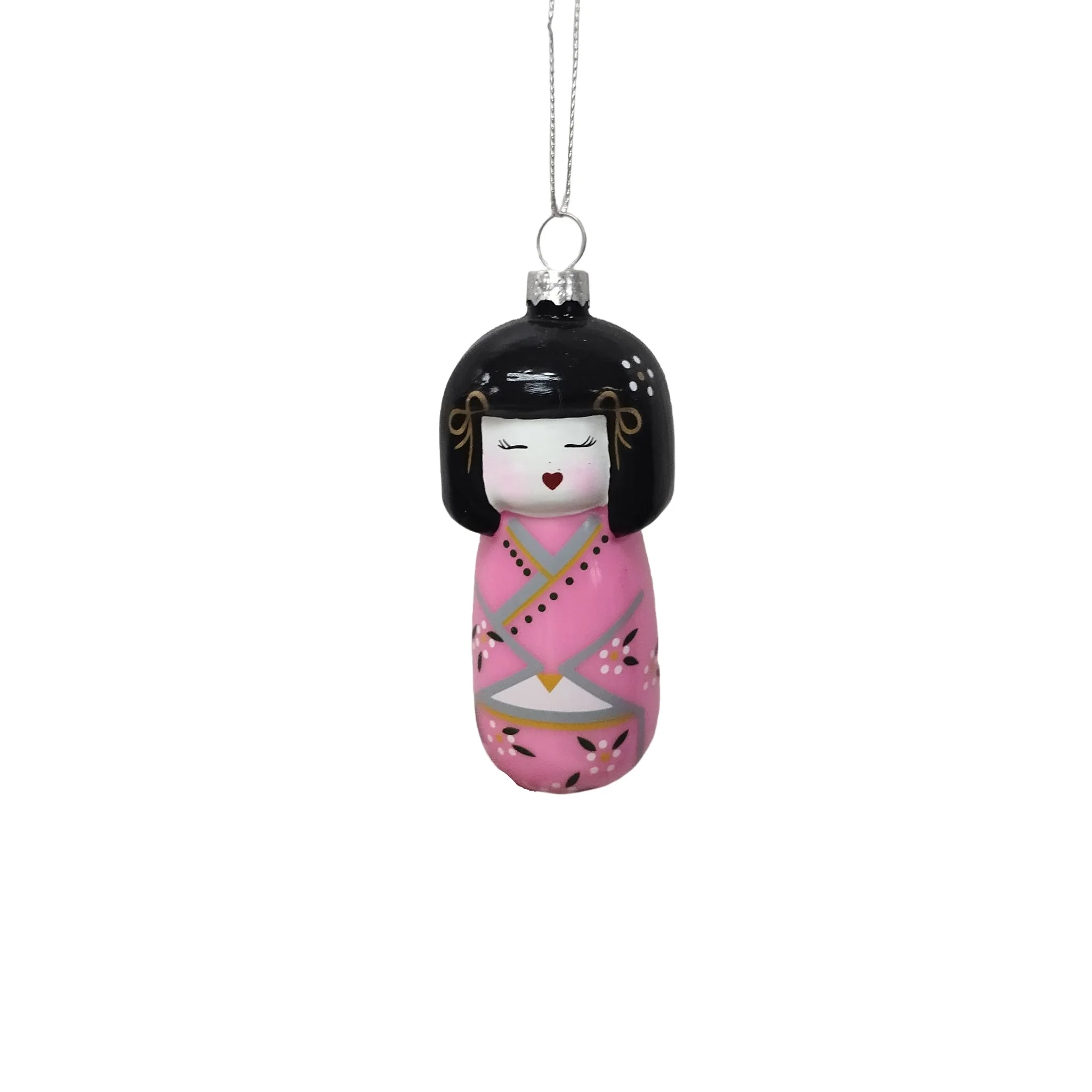 Factory wholesale custom christmas tree ornament japanese sumo wrestler pendant Japanese Kimono Doll Christmas Ornament