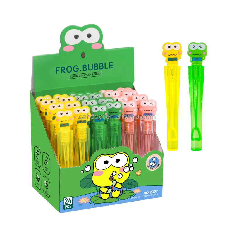 Mini Bubble Toy Plastic Bubble Wand Cute Frog Bubble Stick Solution 5ml Cheap Toys Wholesale