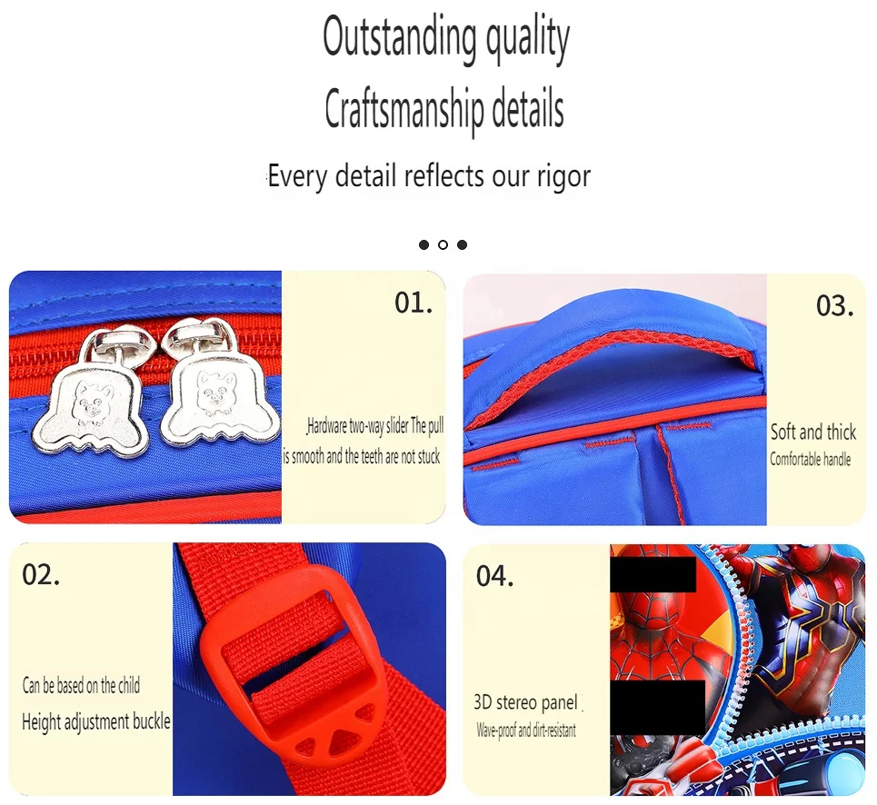 New 3d Cartoon 3 In 1 sac a dos School Trolley Bags Set Spiderman With Wheels school bags for kids 2023