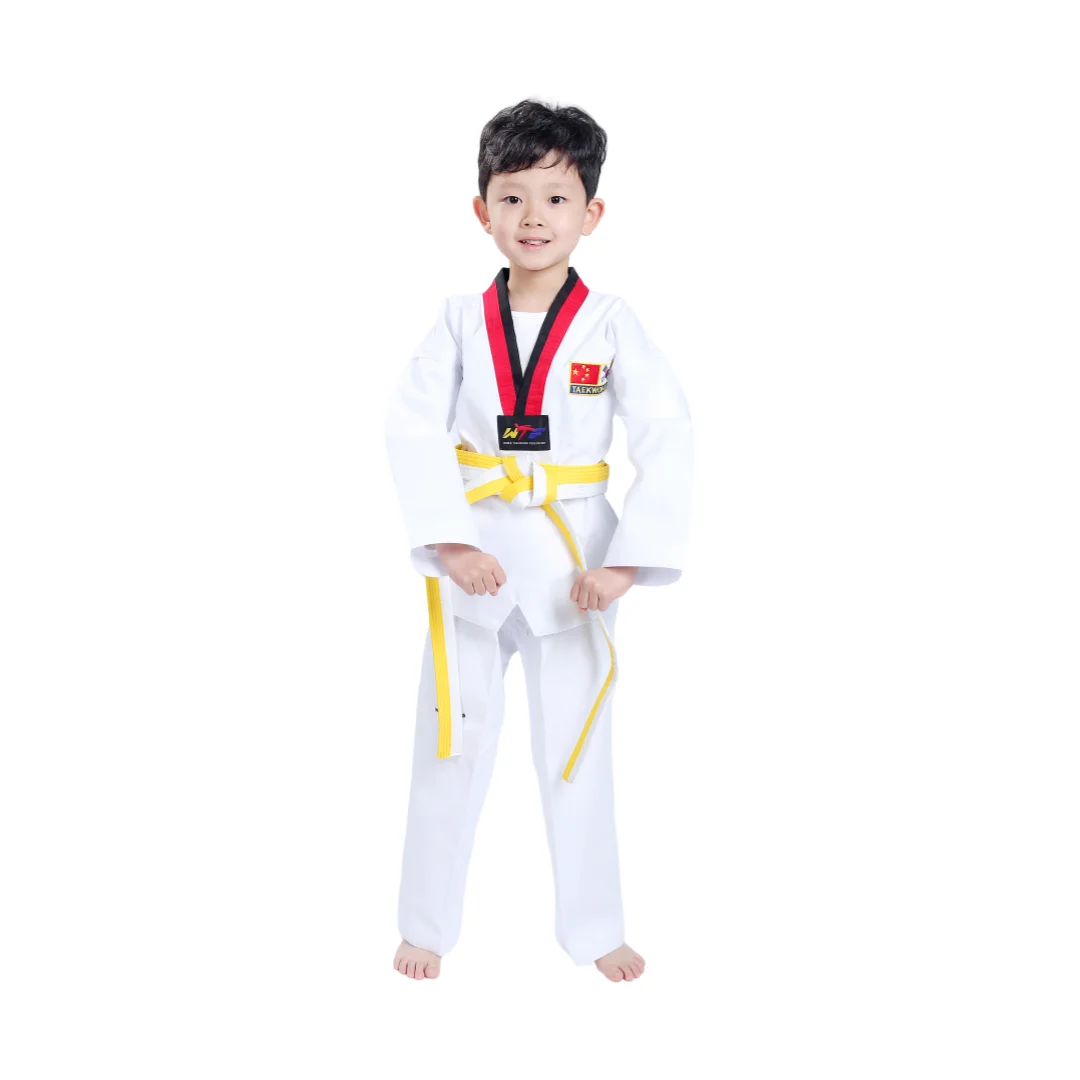 Высококачественная тхэквондо Poomsae Униформа Сверхлегкая дышащая белая униформа с вышивкой для мужчин и женщин