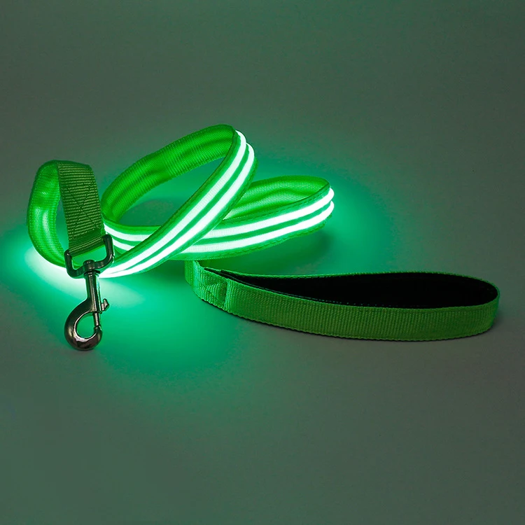 Amazon Hot Selling New Custom USB Rechargeable Flashing Pet Dog Leash Night Walking Safety Dog Leash Led