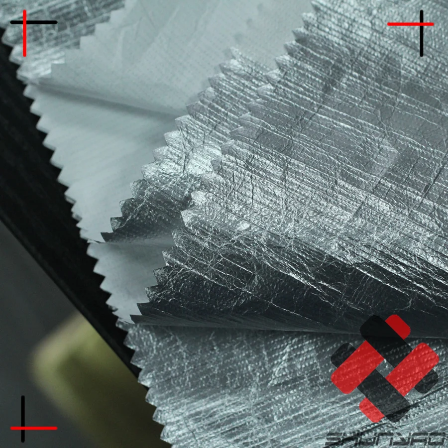 crinkle style silver coated dupont tyvek material fabric for garment