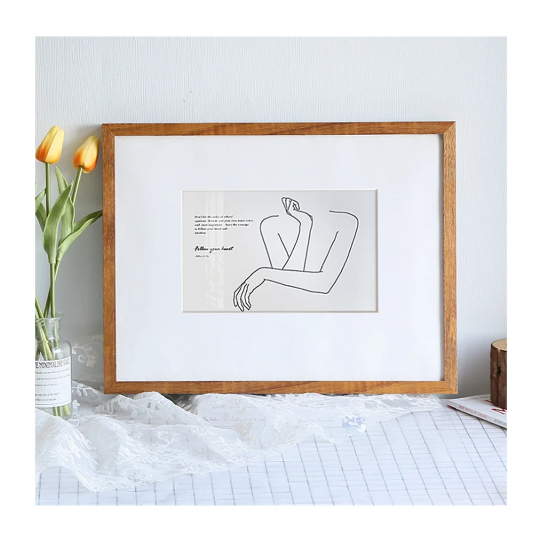 Solid wood picture frame hanging wall simple size large photo frame 40cm 60cm mounting puzzle frame 4K 8K