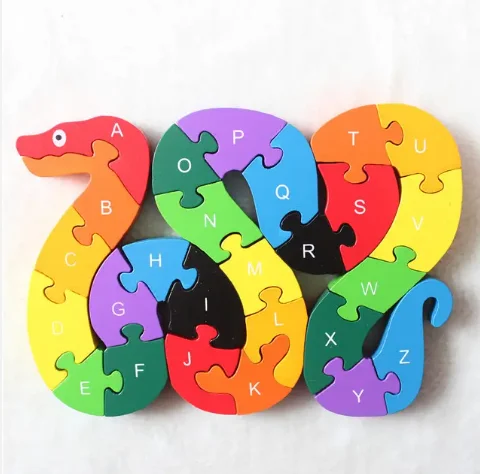 Creative building block combination 3D jigsaw shape matching puzzle game wooden puzzles for kids Factory direct sale wholesale