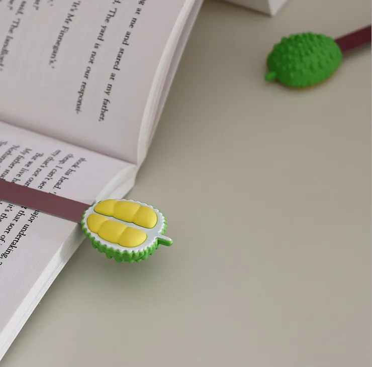 Student School Stationery Children Gift Pendant Bookmark 3D Stereo Fruits Marker  Bookmarks Original PVC Material Bookmark