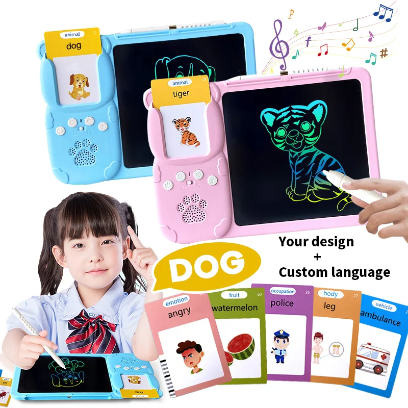 Zhorya Kids Preschool Educational Learning Toys Lcd Writing Tablet 112 & 255 Sight Words Animal Talking Flash Cards