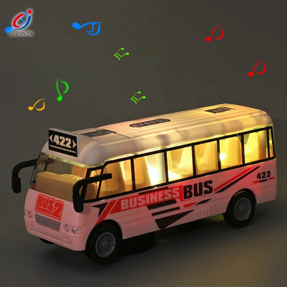 Chengji Juguetes Cheap Price Kids Flashing Light Vehicle Universal Electric Plastic Education School Bus Toy