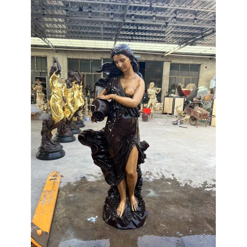 Outdoor Garden Life Size Bronze Beautiful Half Nude Woman Statue Brass Lady Sculpture