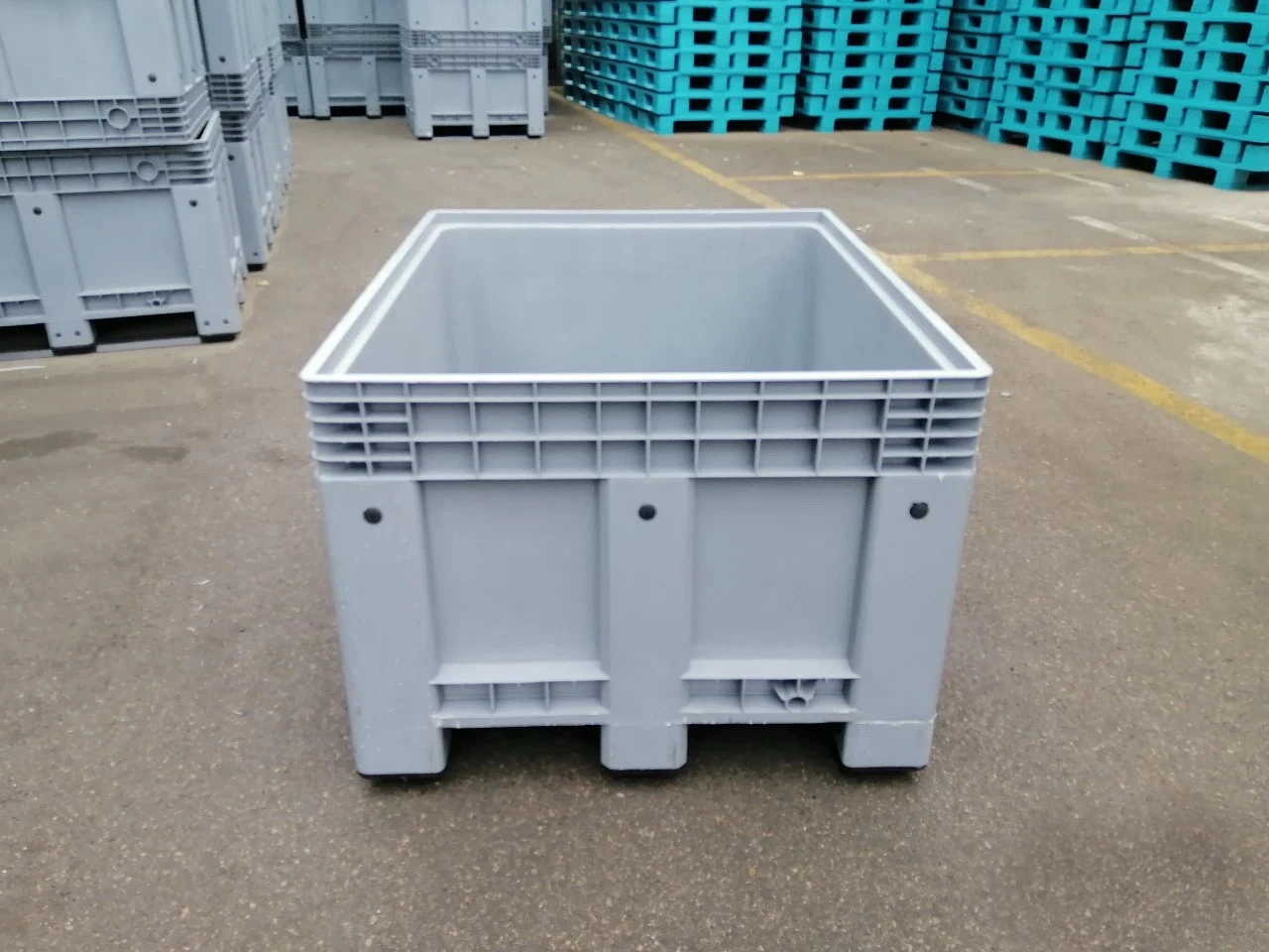 1200x1000x770 mm Heavy-Duty reusable Auto Parts Storage Container Rigid Plastic Solid Side Pallet Tote Bin Box