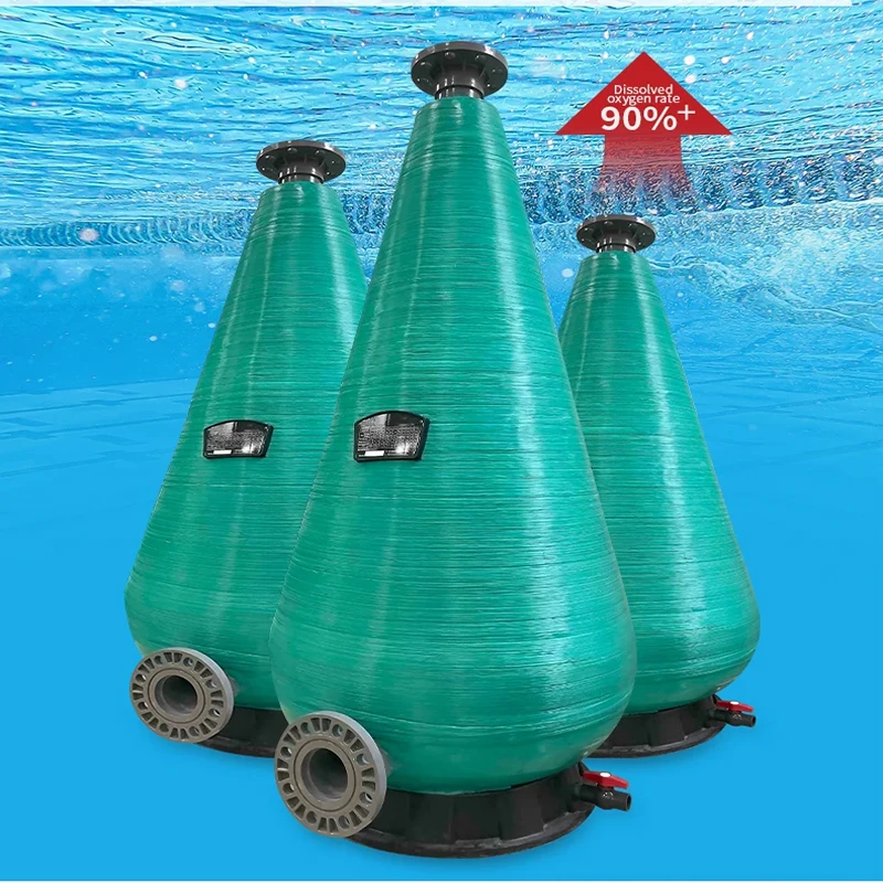 Qlozone clear aquaculture oxygen cone mini ras oxygen cone for fish farming high density recirculating