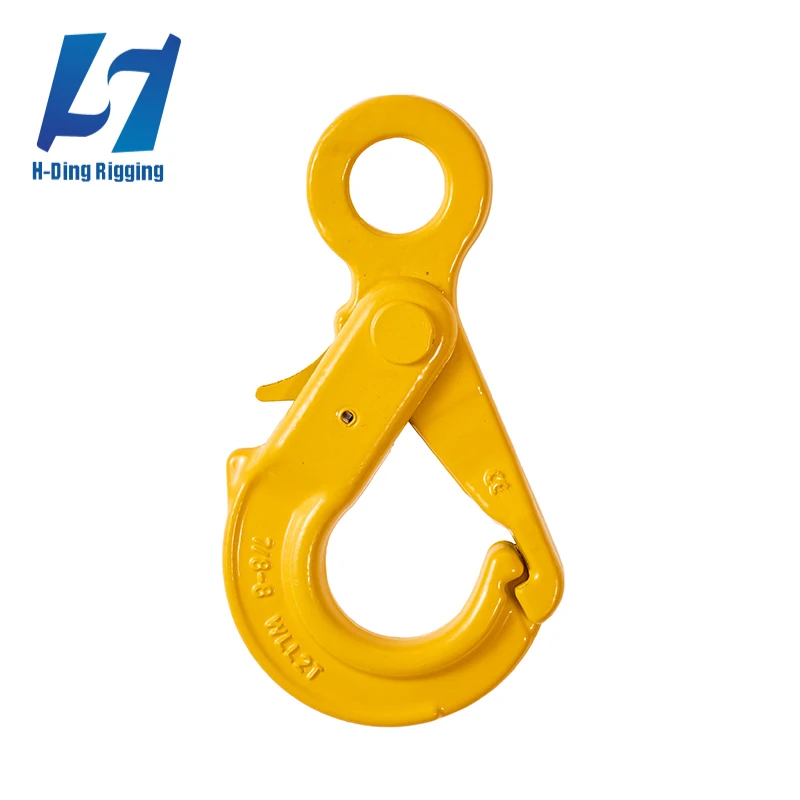 Wholesale high quality rigging hardware items forged carbon steel hooks clevis eye swivel hook with latch grab self-locking hook