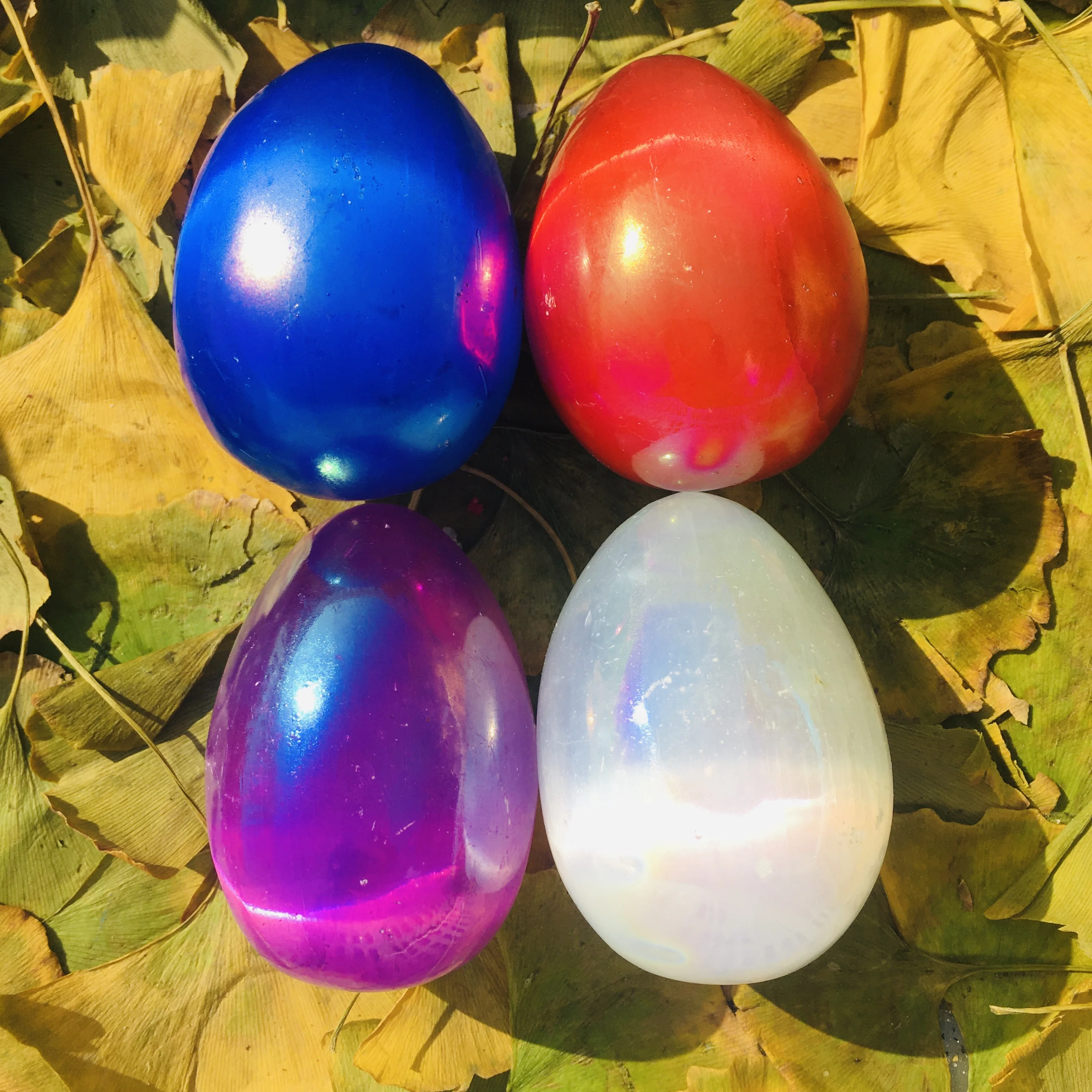 
Wholesale natural polished gem folk crafts decoration electroplated reiki egg crystal stone for healing 