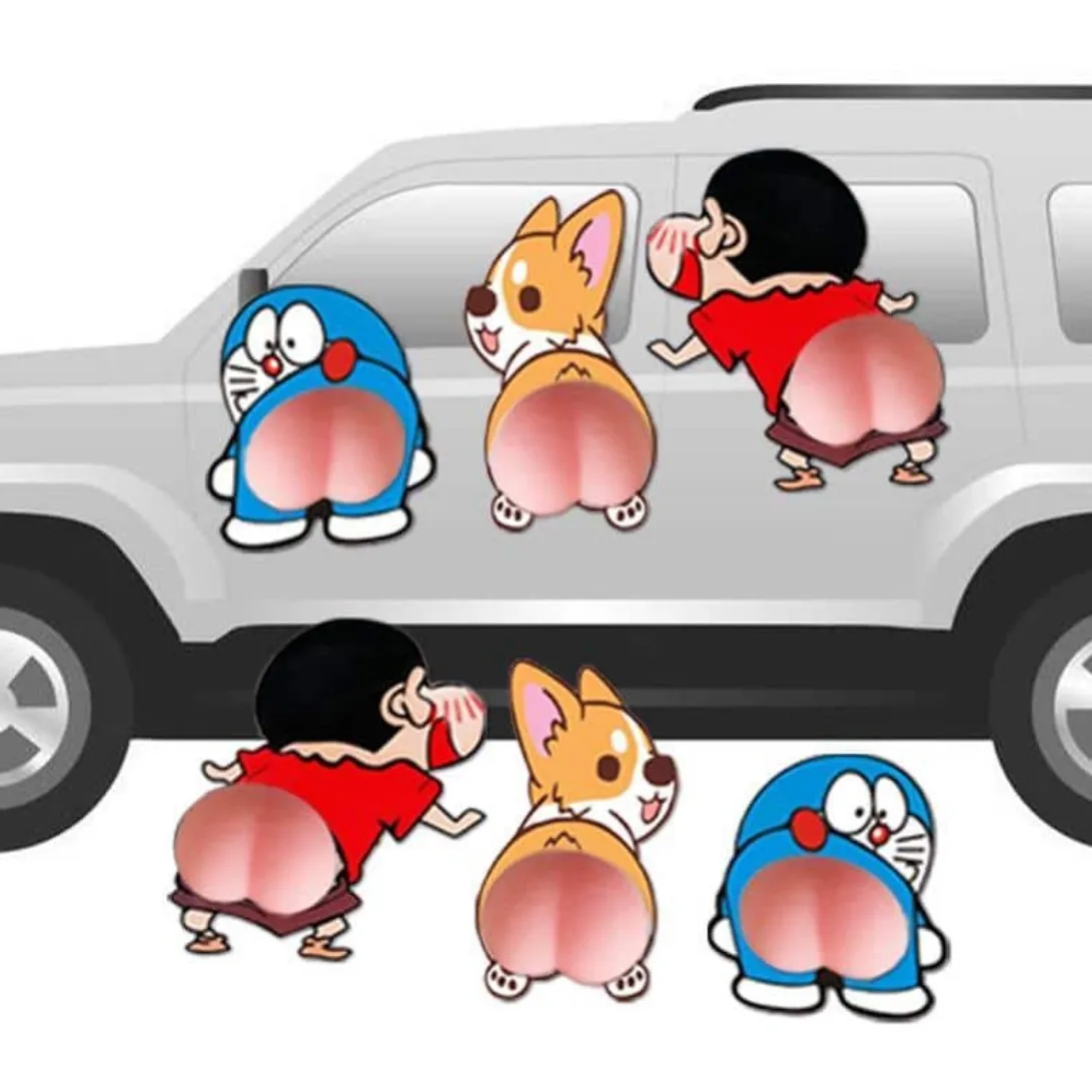 
3D Butt car crash sticker Prevent any noise from collisions Cute Cartoon Butt Bumper Sticker Fridge Sticker 