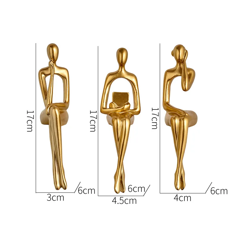 Custom Resin Crafts Sitting Figures Living Room Wine Cabinet TV Cabinet Light Luxury Abstract Decoration Resin Figurine