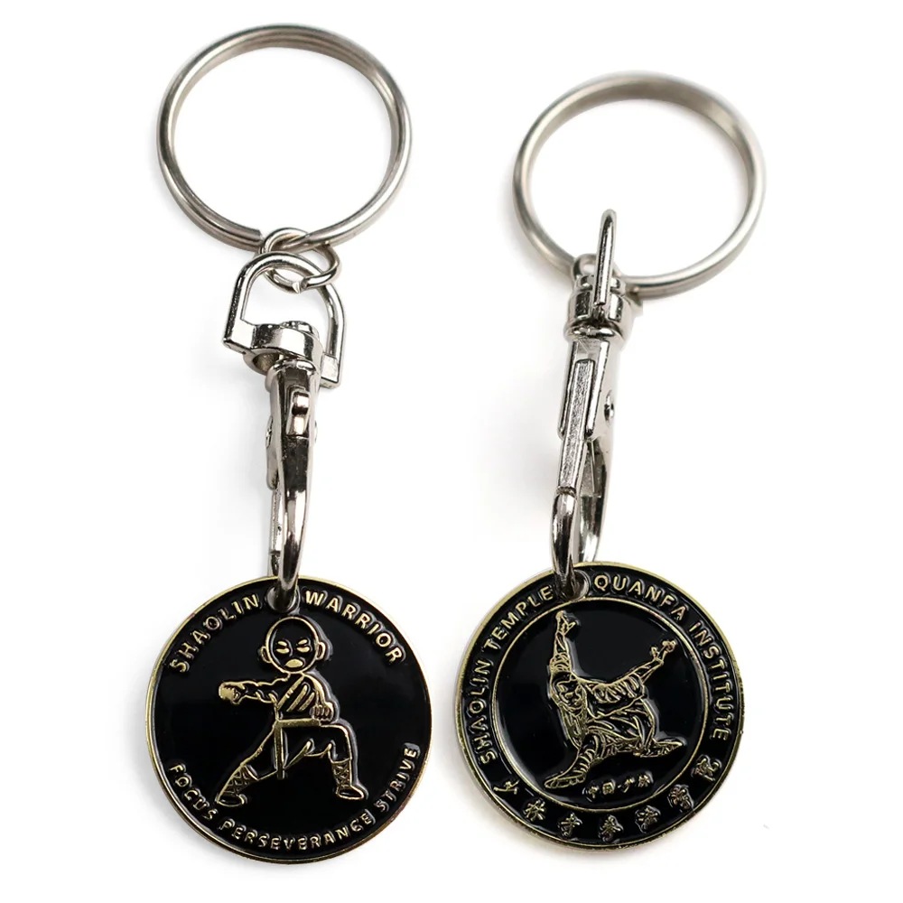 Luxury Supermarket Shopping Cart Chip Custom Logo Design Metal Keyring Trolley Token Coin Keychain Key Chain