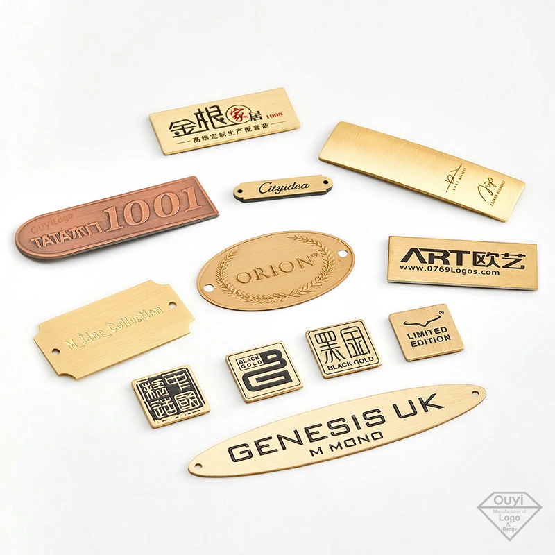 Bulk Wholesale Engraved Brass Name Plate Personalized Metal Engraved Brass Tag 3d Effect Embossed Brass Plaque Name Plate Sign