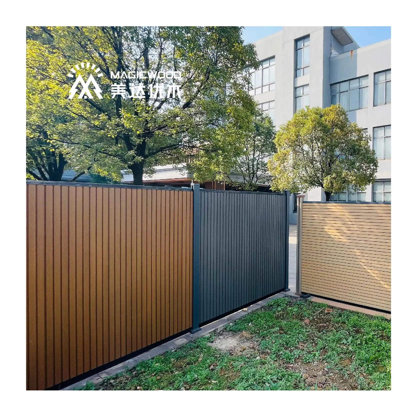 Custom Height 1.8m Wide WPC Co-Extrusion The Great Wall Fencing Easy Installing Yard and Garden Fence Door WPC Wall Fence