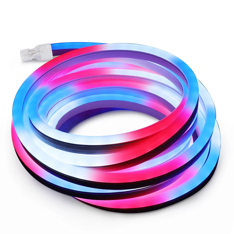 Светодиодные радужные неоновые огни RGB водонепроницаемые домашние рождественские праздничные украшения IP65 светодиодные полосы света