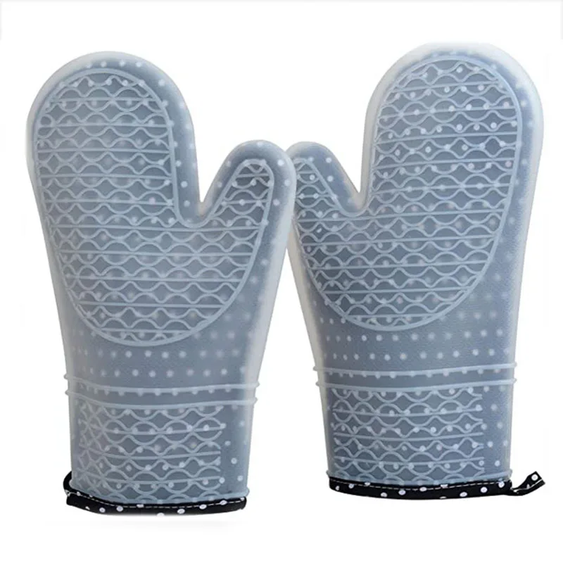 Professional Design Kitchen Silicone + Cotton Microwave Heat Resistant Silicone Oven Gloves