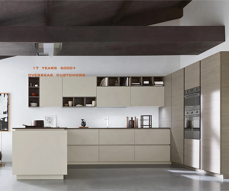 Современный дизайн электростатического напыления домашняя кухонная мебель кухонный шкаф