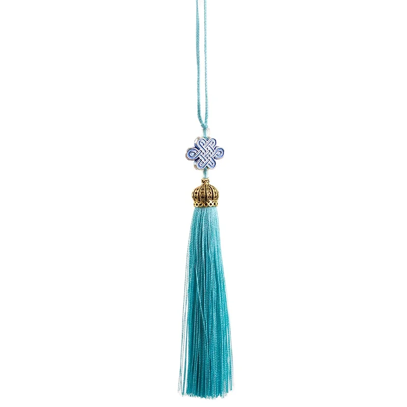 Bright Metallic Chinese knot  many colors 17cm large silk tassels for jewelry, 100% rayon fringe tassel silk decoration