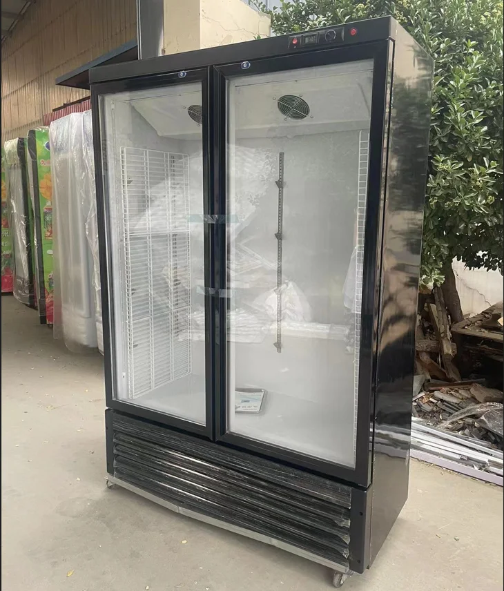 free custom logo chiller Commercial Glass Door Mini Display Fridge/energy Drink Refrigerator With Led Logo