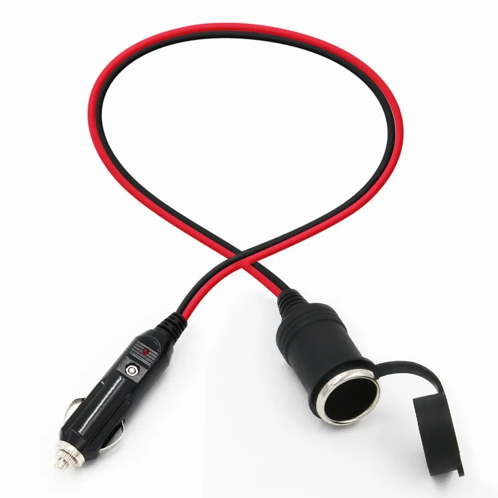 Car Cigarette Lighter Male to Female 12V Car Socket Female 5V Waterproof Cigarette Lighter