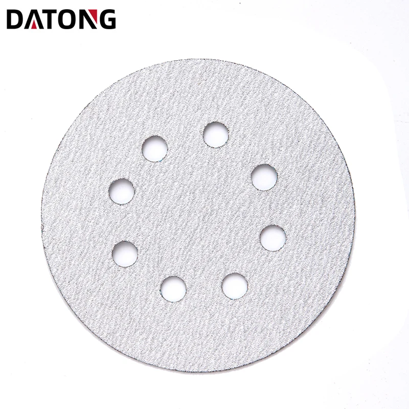 Заводская Высококачественная абразивная наждачная бумага Datong 5 дюймов 6 отверстий зернистость 100 круглый керамический белый шлифовальный диск для металла и
