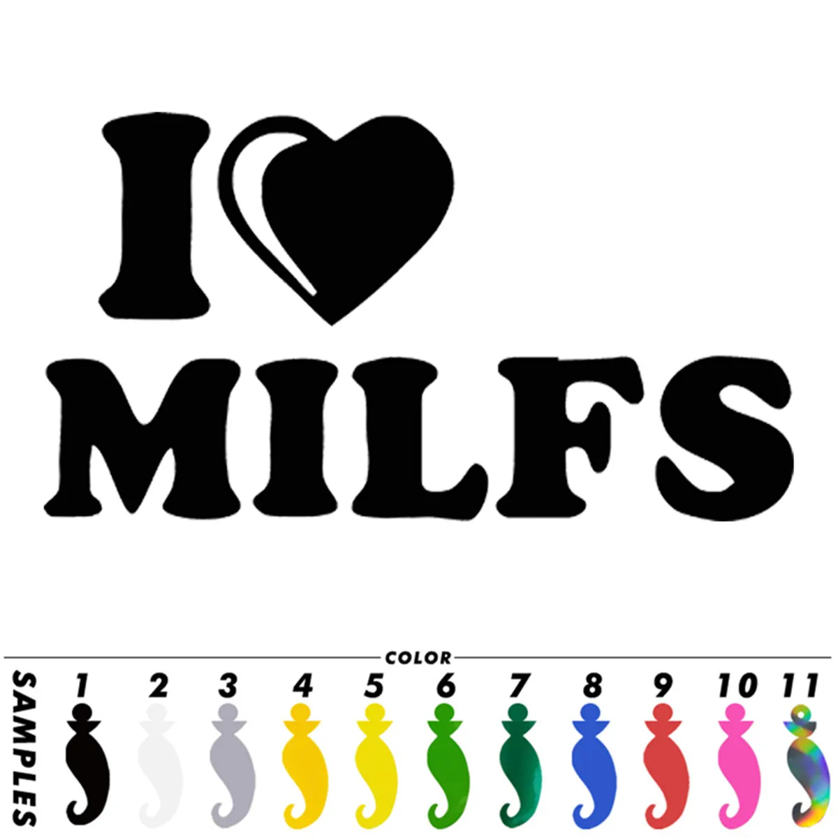 I Love Milfs Fun Sticker Car Window Door Bumper Laptop Motorcycle Vinyl Decal Gift Die Cut Decals Laptop window Glass