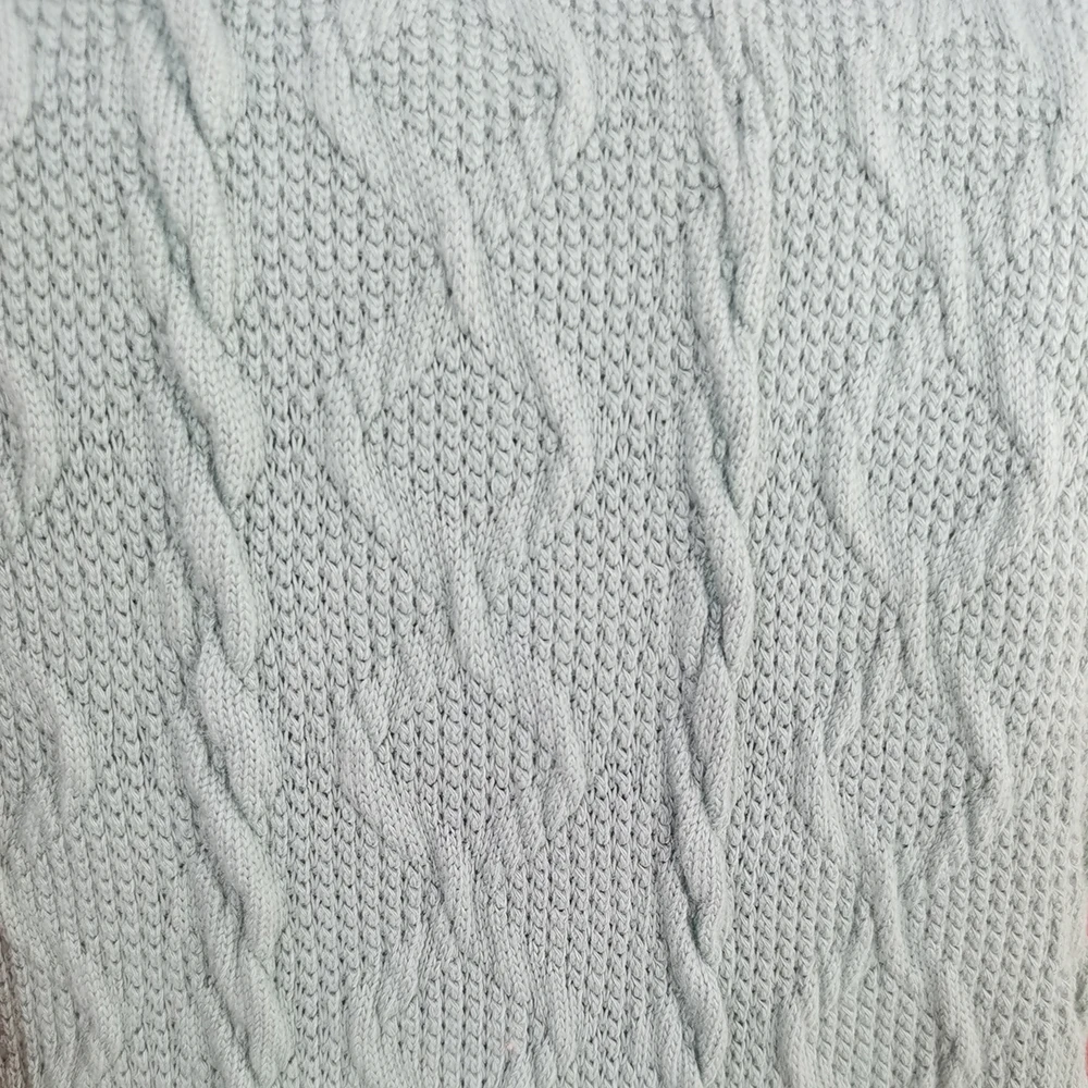 Готовая к отправке трикотажная жаккардовая ткань для свитеров из полиэстера