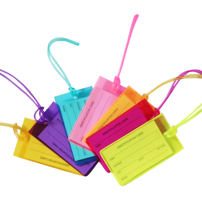 Wholesale Travelsky PVC Luggage Tag for Luggage Loss Prevention Colorful Custom Name Tag with Logo Plastic Baggage Tag