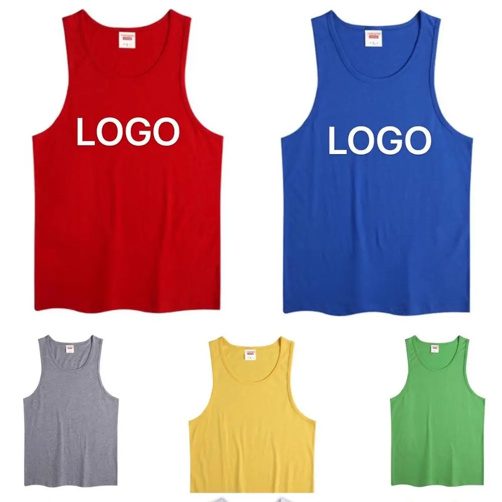 Custom Logo Plus Size Vest Without Sleeve Cotton Summer Soft Sleeveless Vests for Men
