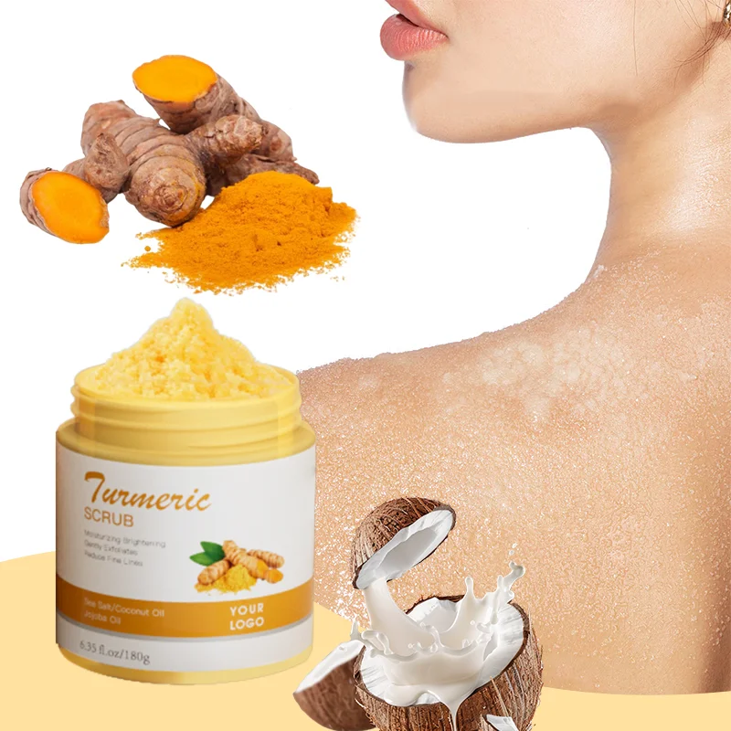 Natural Organic Whitening Exfoliating Moisturizing Turmeric Scrub With Sea Salt Skincare Body Scrubs Sugar Cleaning Bodyscrub