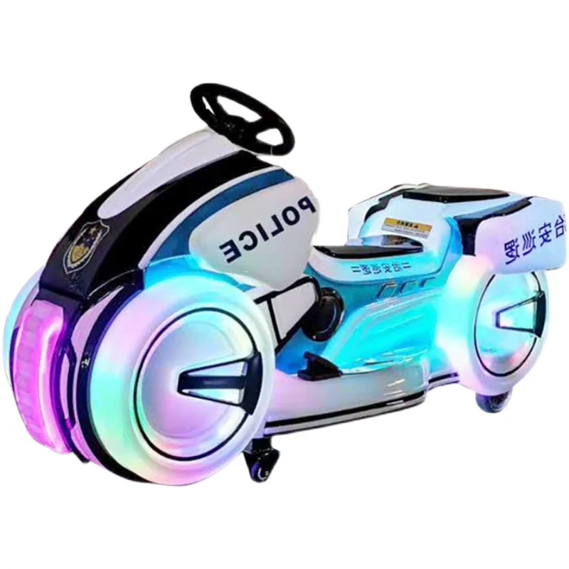  Wobieqi wholesales popular Hot sale attractive Amusement kids battery police motorcycle bumper car in shopping mall and