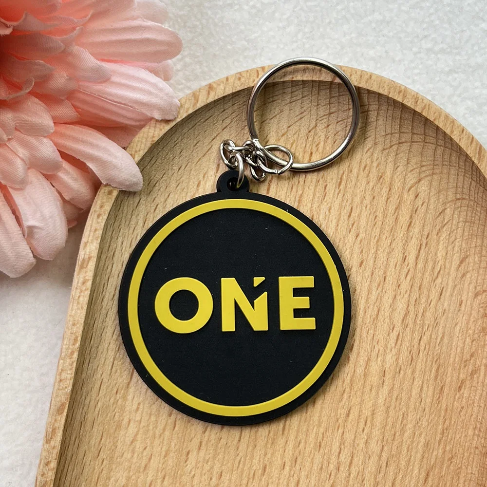 Vastgifts Manufacturer Wholesale Custom Black Dinosaur PVC Rubber Keychains 2D single-sided Printing Keyring