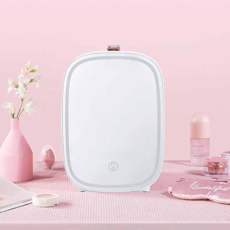 5L Portable skincare mini fridge New Product small refrigerator beauty fridge AC DC home mirror glass cosmetic mini fridge