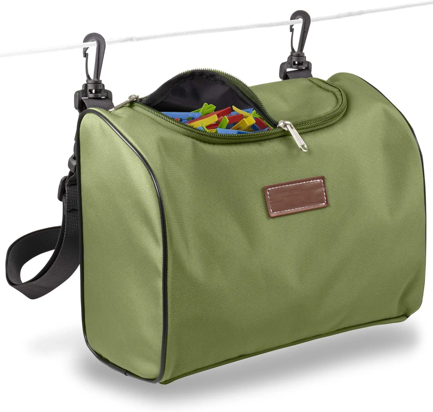 2024  Durable as a laundry basket Strong mesh base waterproof zipped laundry peg bag with shoulder strap