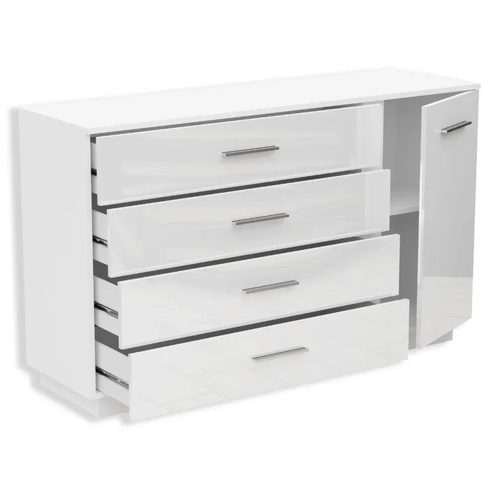 cheap Custom white high gloss 4 drawers chest of drawers in the bedroom