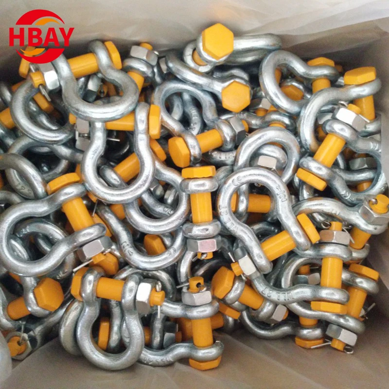 Screw Pin Ton Safety Pin G2130 Bow Shackle Factory Alloy Steel G2130 Marine Rigging Lifting Long D Shackle 0.5-55T Custom GB